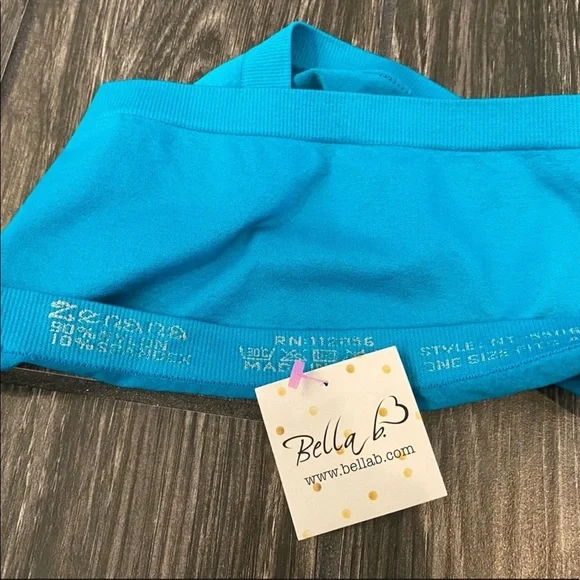 Zenana Outfitters Seamless Solid Bandeau in Teal - Picture 3 of 4